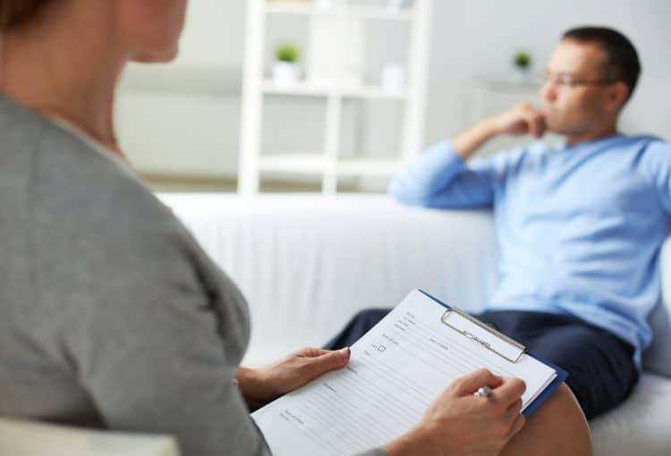 Man at psychologist
